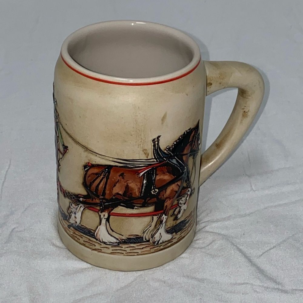 Budweiser Clydesdales Training Hitch Vintage 1991 Anheuser Busch Ceramic Mug